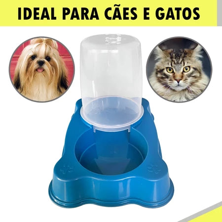 Bebedouro Dupla Função Dispenser Dosador 1 kg Ração/1,5 Litros Água Cães E Gatos