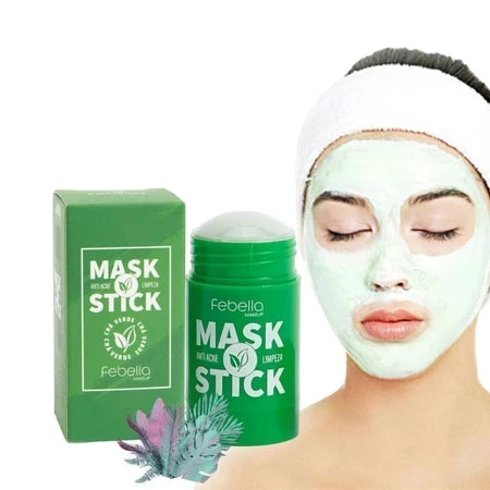 Máscara Chá Verde Remover de Cravos Anti-Acne Hidratante Beleza Pele Facial Clean Face Clareador Mask Stick FEBELLA On S