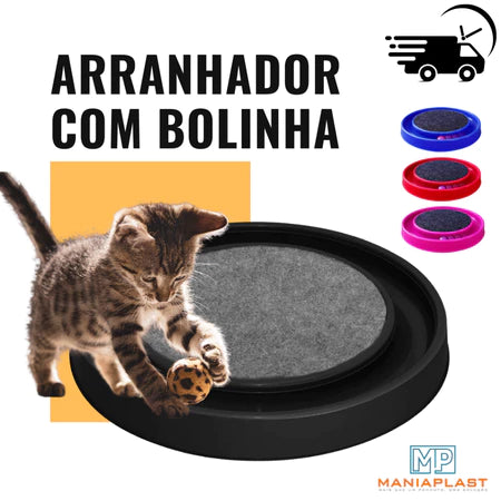 Arranhador para Gatos Redondo com Bolinha Interativo Relax Antiestresse Brinquedos para Gatos