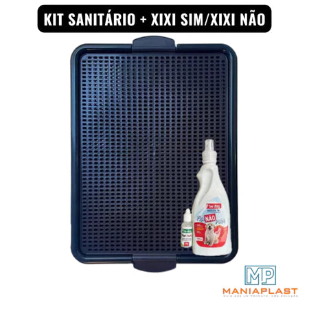 Kit Sanitário Canino Pet + Educador Pet Xixi Sim Pode Xixi Não Pode Tapete Higiênico para Cães
