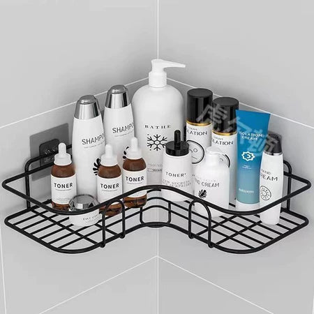 Kit 2 Prateleiras Suporte Com Alto Adesivos Para Parede Banheiro Cozinha lavanderia Shampoo E Sabonete