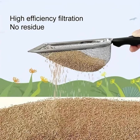 Pá Higiênica De Areia para Gatos Peneira Coletora Aço Inox