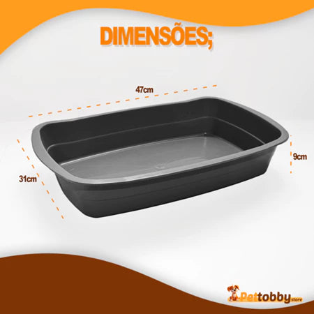 Caixa de Areia Para Gatos Banheira Higiênica Furba 3 Peças Com Bandeja Sanitária Peneira