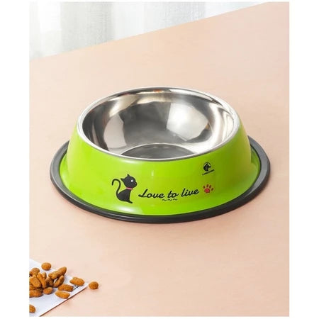 Pet Comedouro e Bebedouro inox Para Cão E Gato Tigelas Inox Coloridas antiderrapante