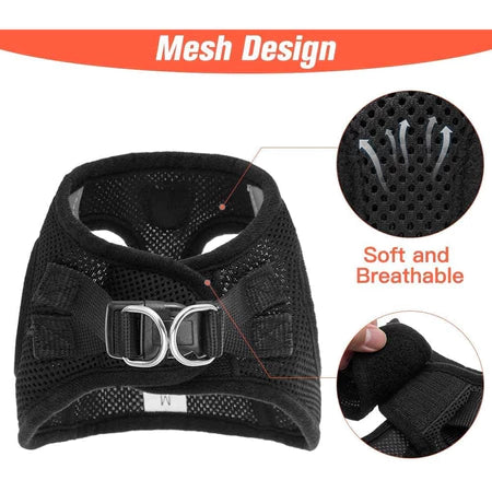 Guia Coleira de Malha Flexível com Colete Peitoral Ajustável para Cão Cachorro Gato Animais