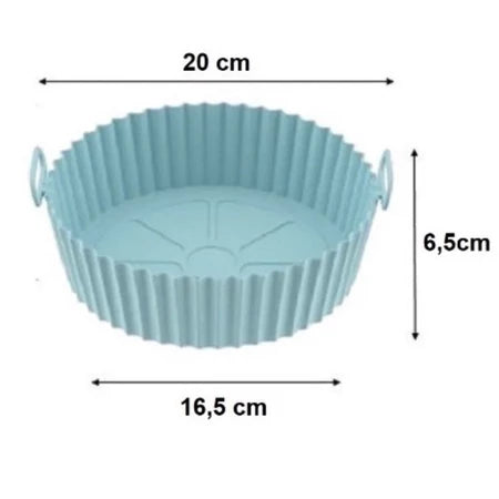 Kit 3 Forma Para Fritadeira Air Fryer Em Silicone Redondo para Cozinha