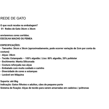 Rede Suspensa para Gatos – Conforto e Diversão!