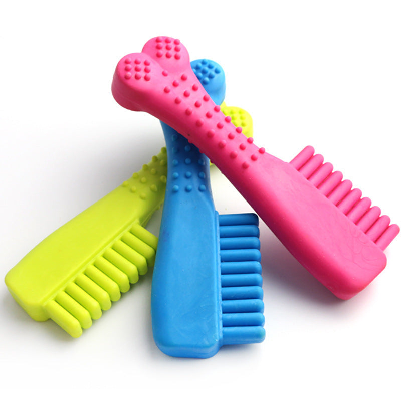 Wholesale Rubber Teething Toothbrush - Bone Shaped Dog Training Toys - Essentials for Small Breeds like Teddy & Poodle