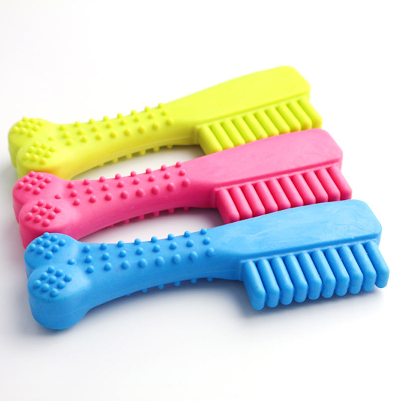 Wholesale Rubber Teething Toothbrush - Bone Shaped Dog Training Toys - Essentials for Small Breeds like Teddy & Poodle