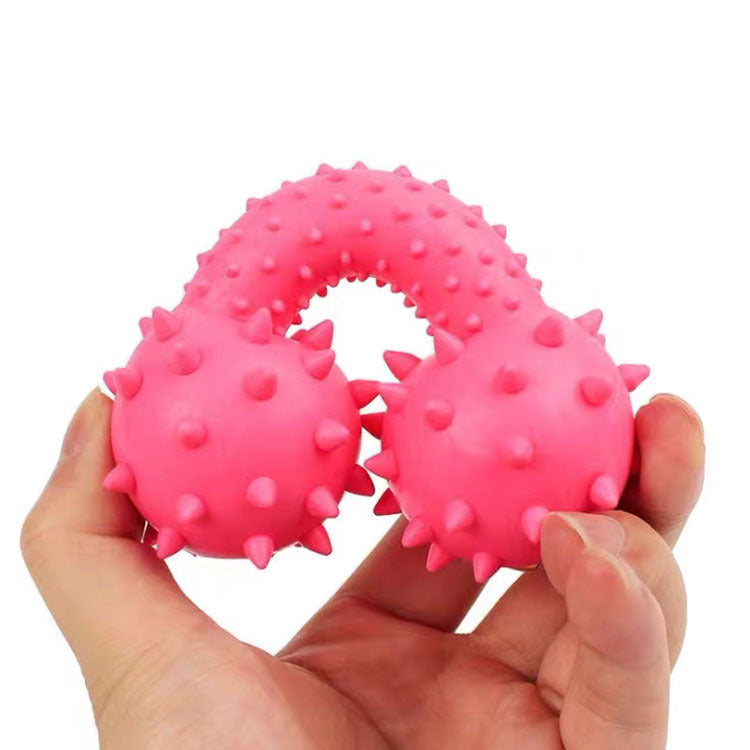Wholesale Dog Squeaky Toys - Spiky Barbell-shaped TPR Chew-resistant Teeth-Grinding Puzzle Rubber Pet Supplies