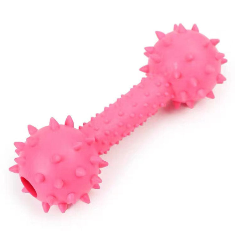 Wholesale Dog Squeaky Toys - Spiky Barbell-shaped TPR Chew-resistant Teeth-Grinding Puzzle Rubber Pet Supplies