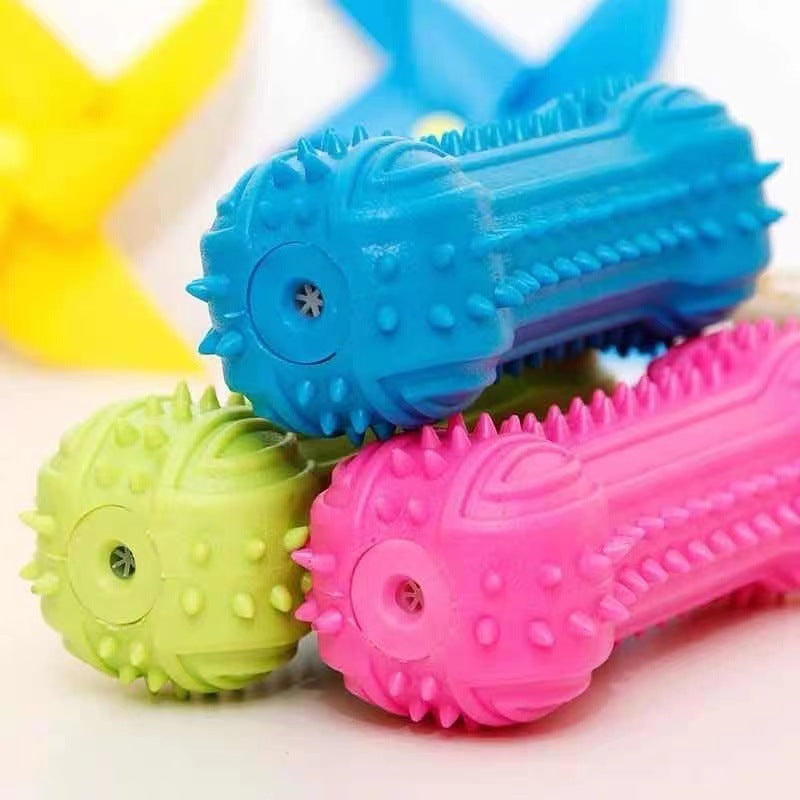 Wholesale Dog Squeaky Toys - Long Whistle Barbell-shaped Chew-resistant Teeth-Grinding Training Toys for Teddy & Puppies