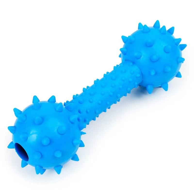 Wholesale Dog Squeaky Toys - Spiky Barbell-shaped TPR Chew-resistant Teeth-Grinding Puzzle Rubber Pet Supplies