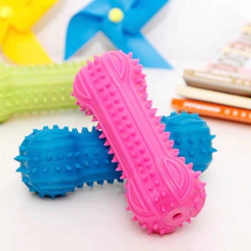 Wholesale Dog Squeaky Toys - Long Whistle Barbell-shaped Chew-resistant Teeth-Grinding Training Toys for Teddy & Puppies
