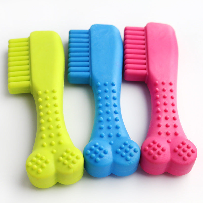 Wholesale Rubber Teething Toothbrush - Bone Shaped Dog Training Toys - Essentials for Small Breeds like Teddy & Poodle