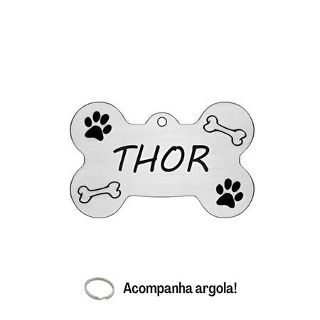 Plaquinha de Identificação Pet Pingente Cachorro Gato Personalizado