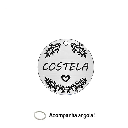 Plaquinha de Identificação Pet Pingente Cachorro Gato Personalizado