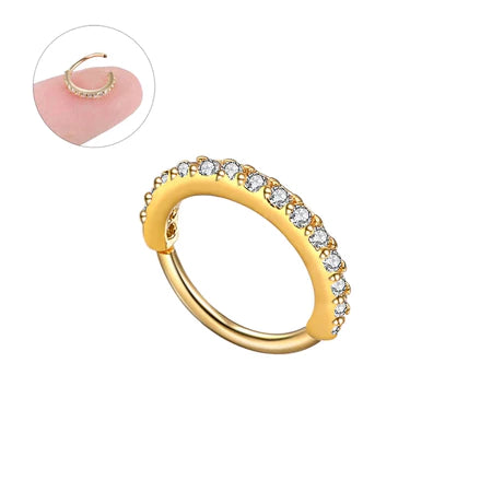 Kit 2 Piercing Nariz Cartilagem Argola Cravejado Strass 7mm