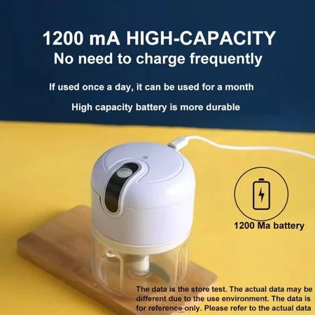 Mini Processador de Alimentos Elétrico Triturador De Alho Elétrico com 03 Lâminas Sem Fio USB Recarregável