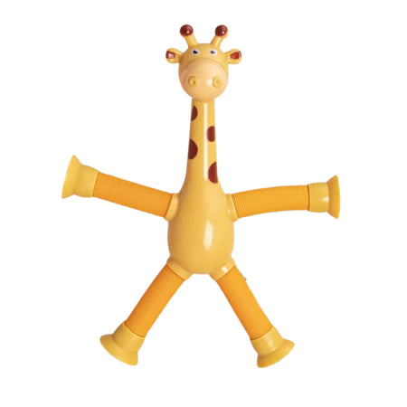 Kit 4 girafas estica e gruda pop it tubo tiktok com luz brinquedo para crianças lançamento promoção
