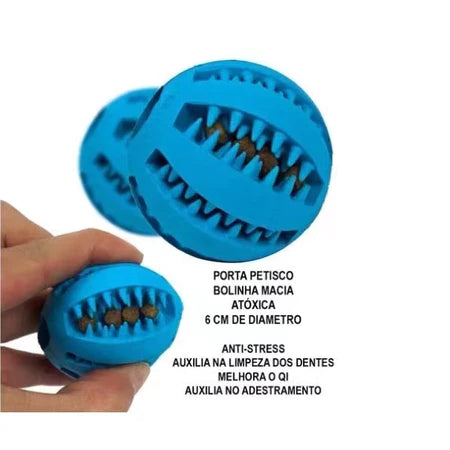 Pet Mordedor Bola Multifuncional Escova Mordedor Porta Petisco Pet Ball Boa Qualidade