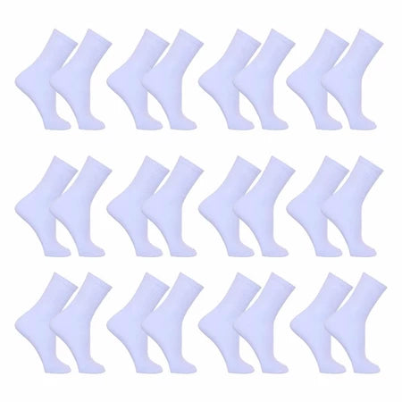 Meia Masculina Kit 12 Pares Cano Alto Longo Sport Branco