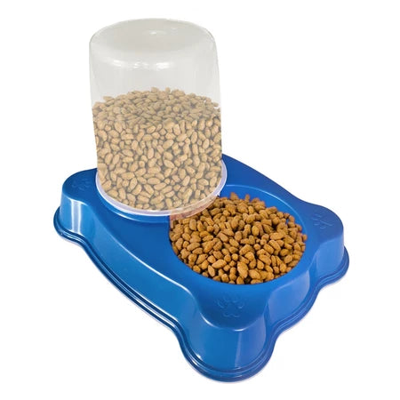 Bebedouro Dupla Função Dispenser Dosador 1 kg Ração/1,5 Litros Água Cães E Gatos