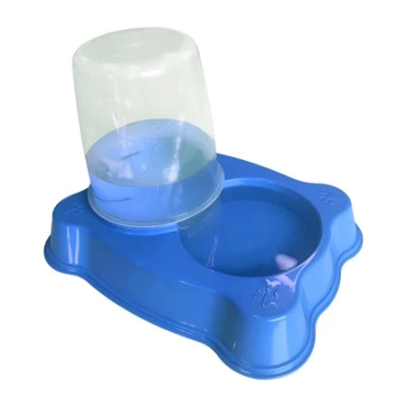 Bebedouro Dupla Função Dispenser Dosador 1 kg Ração/1,5 Litros Água Cães E Gatos