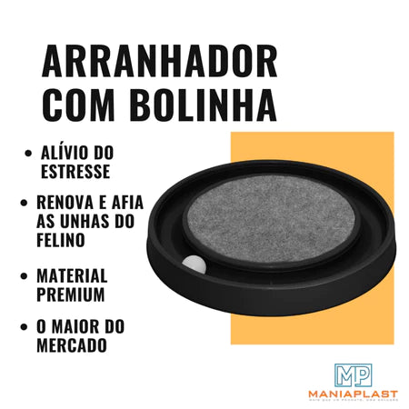 Arranhador para Gatos Redondo com Bolinha Interativo Relax Antiestresse Brinquedos para Gatos