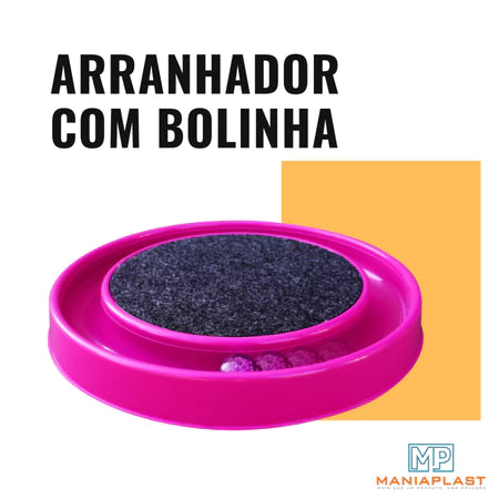 Arranhador para Gatos Redondo com Bolinha Interativo Relax Antiestresse Brinquedos para Gatos
