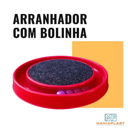 Arranhador para Gatos Redondo com Bolinha Interativo Relax Antiestresse Brinquedos para Gatos