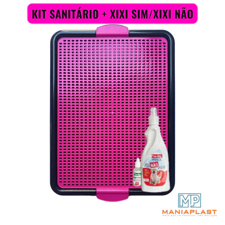 Kit Sanitário Canino Pet + Educador Pet Xixi Sim Pode Xixi Não Pode Tapete Higiênico para Cães