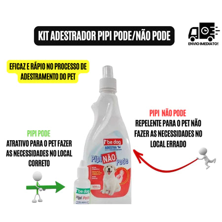 Kit Sanitário Canino Pet + Educador Pet Xixi Sim Pode Xixi Não Pode Tapete Higiênico para Cães