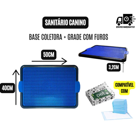 Kit Sanitário Canino Pet + Educador Pet Xixi Sim Pode Xixi Não Pode Tapete Higiênico para Cães
