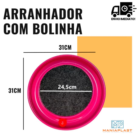 Arranhador para Gatos Redondo com Bolinha Interativo Relax Antiestresse Brinquedos para Gatos