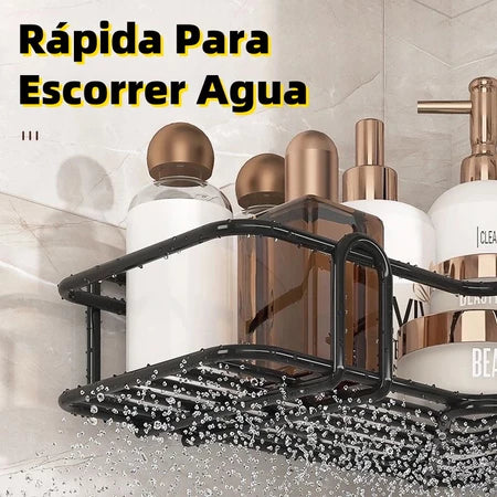 Kit 2 Prateleiras Suporte Com Alto Adesivos Para Parede Banheiro Cozinha lavanderia Shampoo E Sabonete