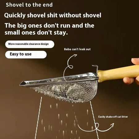 Pá Higiênica De Areia para Gatos Peneira Coletora Aço Inox