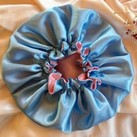 Kit 2 Unidades Touca de Cetim Dupla Face Ajustável – Anti-Frizz/ Proteção Para Cabelos e Conforto Premium