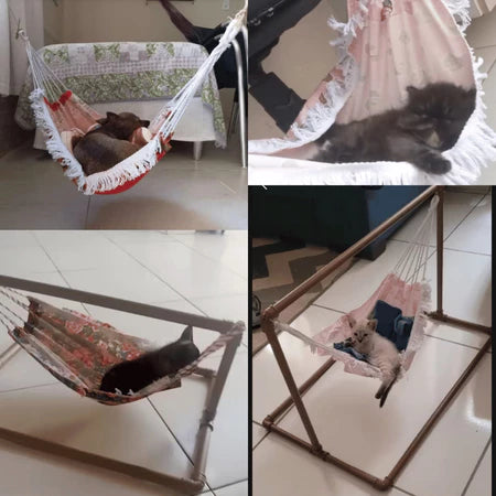 Rede de Descanso Dormir Para Pets Gatos e Cachorros Cama de Gato Tamanho Pequeno