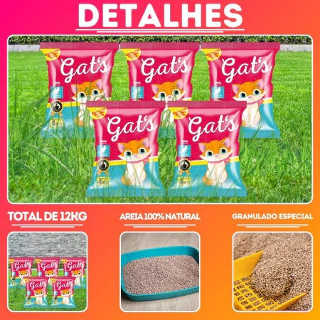 Areia Gats Tradicional 4 Kg - EF Pet - Grãos Finos - ENVIO RÁPIDO - Kit 1 ou 5 Pacotes